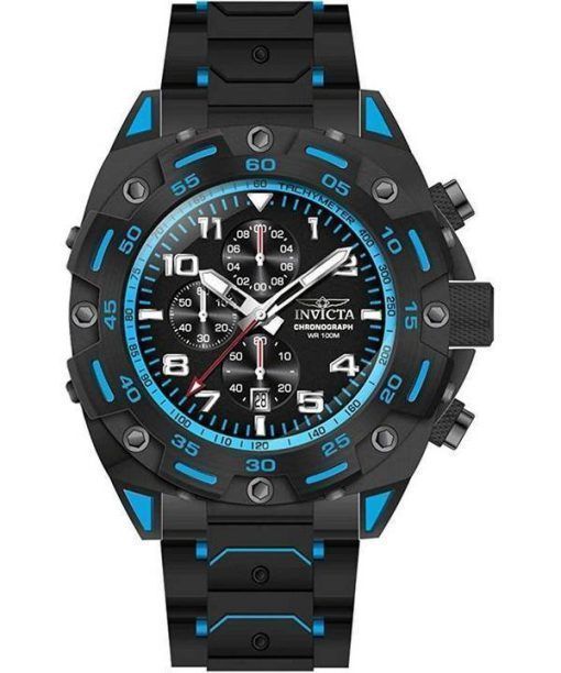 Montre Homme Invicta Sea Monster Chronographe Cadran Bleu Et Noir Quartz 37666 100M