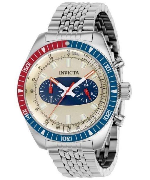 Montre Homme Invicta Monaco Speedway Acier Inoxydable Cadran Beige Quartz 40525 100M