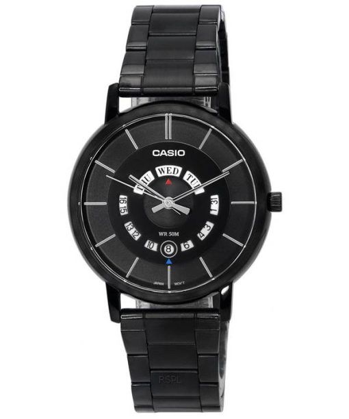 Casio Standard Analogique Acier Inoxydable Cadran Noir Quartz MTP-B135B-1A MTPB135B-1 Montre Homme