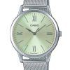 Casio Analogique Acier Inoxydable Maille Argent Cadran Quartz MTP-E600M-9B MTPE600M-9 Montre Homme