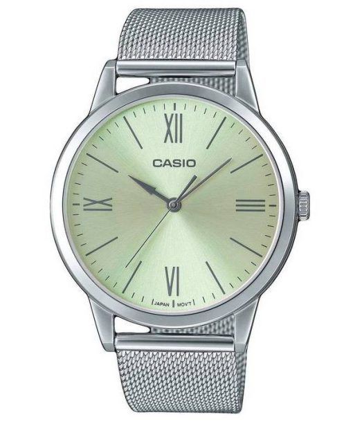 Casio Analogique Acier Inoxydable Maille Argent Cadran Quartz MTP-E600M-9B MTPE600M-9 Montre Homme