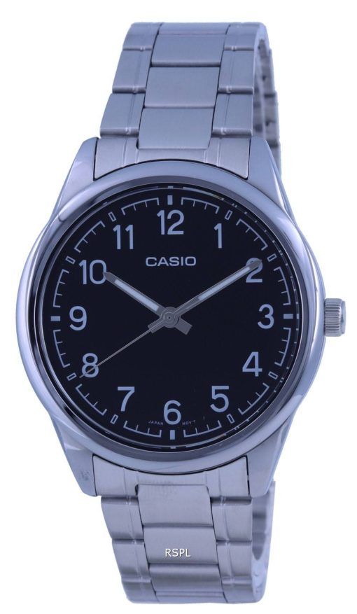 Montre Homme Casio Cadran Noir Acier Inoxydable Quartz Analogique MTP-V005D-1B4 MTPV005D-1