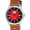 Citizen mécanique bracelet en cuir de veau cadran rouge automatique NH8390-11X montre pour homme