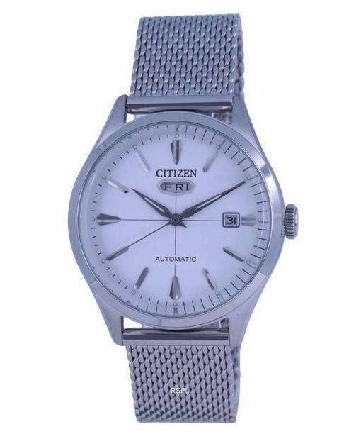 Citizen C7 Series Acier Inoxydable Mesh Cadran Blanc Automatique NH8390-89A Montre Homme