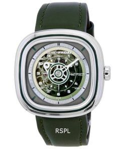 Montre pour homme Sevenfriday T-Series Green-T cadran squelette automatique T1/06 SF-T1-06