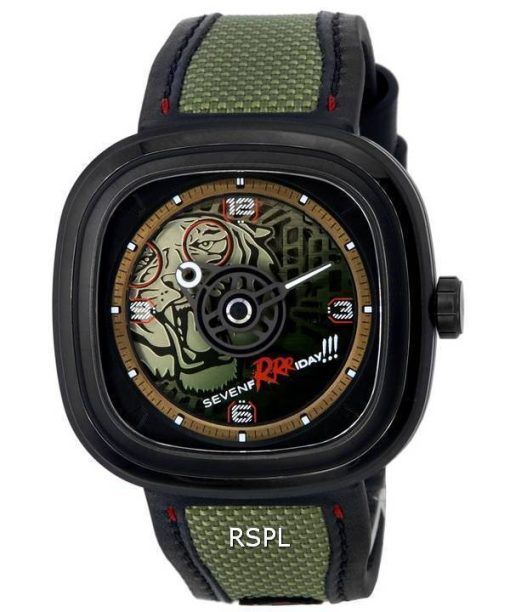 Montre pour homme Sevenfriday T-Series Green Tiger Skeleton Dial automatique T3/04 SF-T3-04