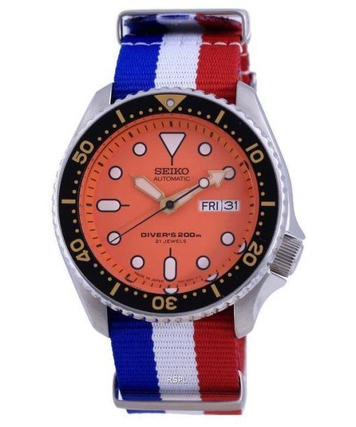 Montre pour homme Seiko Automatic Diver's Japan Made Polyester SKX011J1-var-NATO25 200M