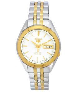 Seiko 5 Two Tone Acier Inoxydable Blanc Arabe Cadran Automatique SNKL24 SNKL24J1 SNKL24J Montre Homme