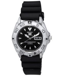 Montre Homme Seiko 5 Sports Bracelet Caoutchouc Cadran Noir Automatique SNZB33J2 100M