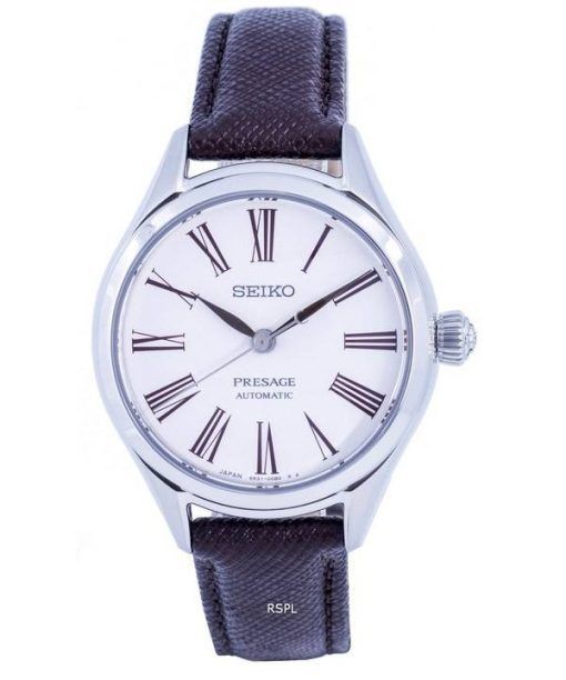 Montre pour femme Seiko Presage cuir cadran blanc automatique SPB233 SPB233J1 SPB233J