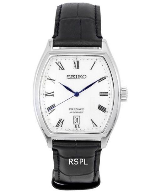 Montre Homme Seiko Presage Bracelet Cuir Cadran Blanc Automatique SRPD05 SRPD05J1 SRPD05J