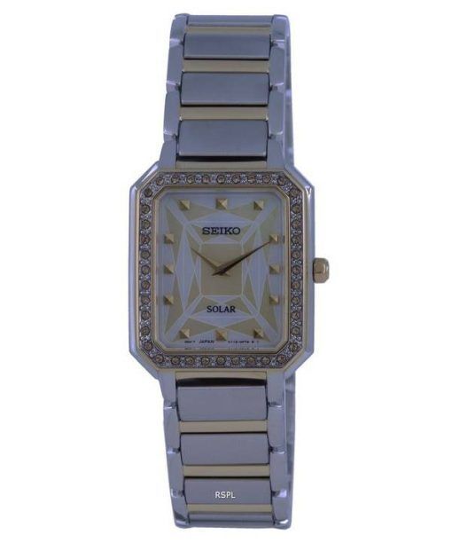 Seiko Discover More Montre pour femme solaire en acier inoxydable bicolore SUP452 SUP452P1 SUP452P