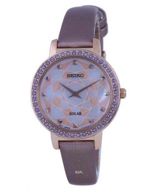 Seiko Discover More Bracelet en cuir Solar SUP456 SUP456P1 SUP456P Montre pour femme