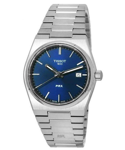 Tissot PRX T-Classic Acier Inoxydable Cadran Bleu Quartz T137.210.11.041.00 T1372101104100 100M Montre Unisexe