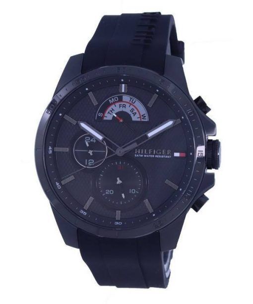 Montre homme Tommy Hilfiger Denim cadran noir bracelet en silicone quartz 1791744