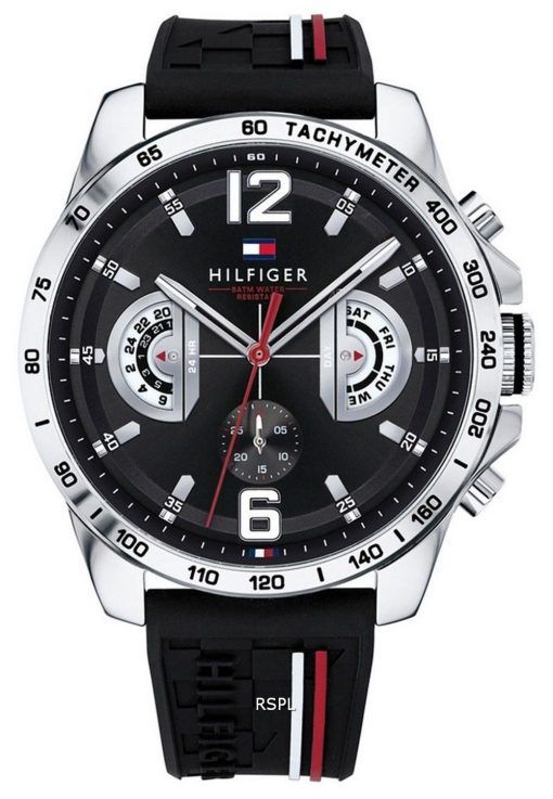 Montre homme Tommy Hilfiger Decker cadran noir bracelet en silicone quartz 1791473