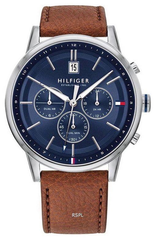 Montre homme Tommy Hilfiger Kyle chronographe bracelet en cuir quartz 1791629