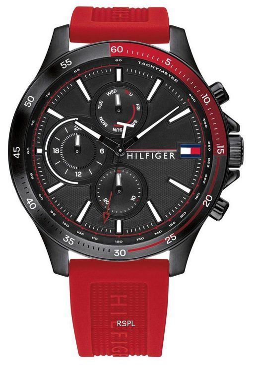 Montre homme Tommy Hilfiger Bank chronographe bracelet en silicone quartz 1791722