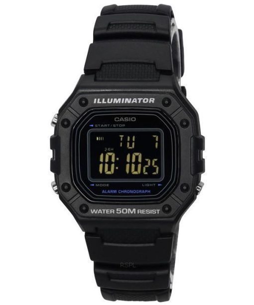 Montre pour homme Casio Standard avec bracelet en résine numérique et cadran noir è  quartz W-218H-1B