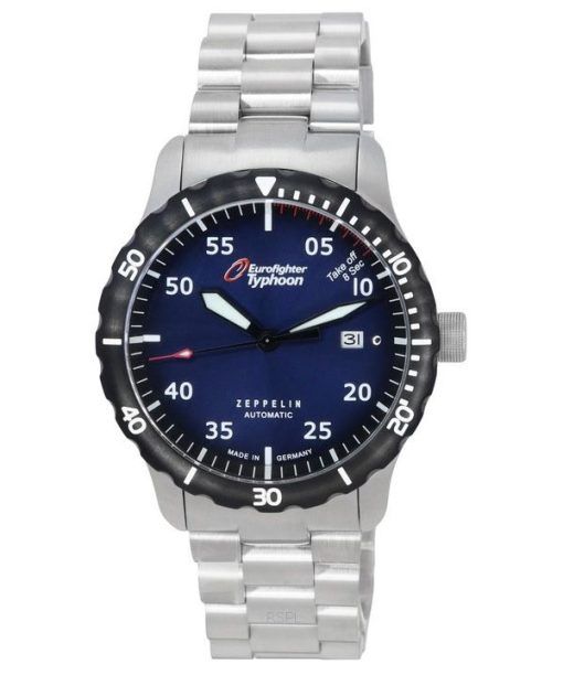 Zeppelin Eurofighter Typhoon Acier Inoxydable Cadran Bleu Automatique Diver&#39,s 7268M3set 200M Montre Homme Avec Bracelet Supp