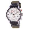 Montre Homme Zeppelin Eurofighter Chronographe Bracelet Cuir Cadran Beige Quartz 7298-5 72985 100M