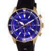 HORS Montre pour homme Bulova Sport chronographe en silicone avec cadran bleu et quartz 98A244 100M