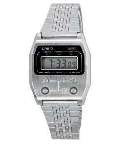 Casio Vintage Digital Quartz en acier inoxydable A1100D-1 A1100D-1 Montre unisexe