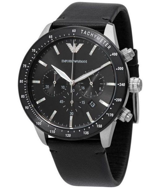 Emporio Armani Mario Chronographe Cuir Cadran Noir Quartz AR11243 Montre Homme fr