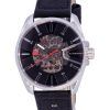 Montre Homme Diesel MS9 Squelette Bracelet Cuir Cadran Noir Automatique DZ1966