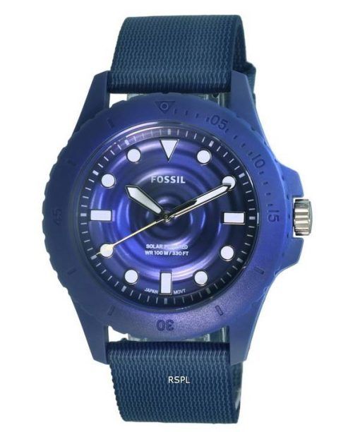 Fossil FB-01 Tide Ocean Material cadran bleu à  énergie solaire FS5893 100M montre pour homme