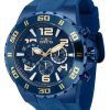 Montre pour homme Invicta Pro Diver GMT chronographe bracelet en silicone cadran bleu quartz 37754 100M