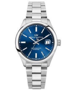 Montre pour homme Philip Watch Caribe Urban en acier inoxydable avec cadran bleu soleillé à quartz R8253597644 100M