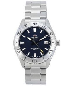 Montre de plongée automatique Orient Sports Mako en acier inoxydable avec cadran bleu RA-AC0Q02L10B 200M pour homme