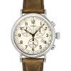 Montre pour homme Timex Standard Chronographe Bracelet en cuir Cadran beige lumineux Quartz TW2V27600