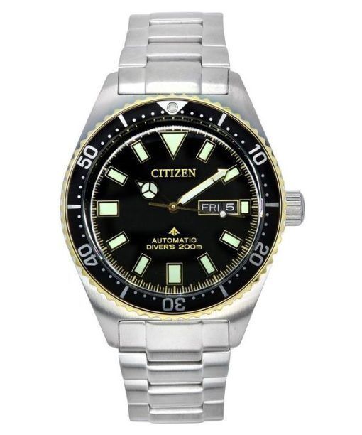 Montre de plongée automatique Citizen Promaster Marine en acier inoxydable avec cadran noir NY0125-83E 200M pour homme