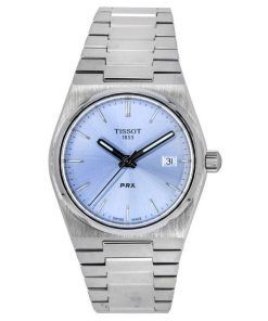 Montre unisexe Tissot T-Classic PRX en acier inoxydable avec cadran bleu clair et quartz T137.210.11.351.00 100M