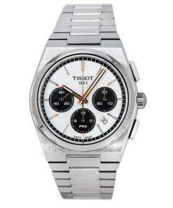 Montre Tissot T-Classic PRX chronographe cadran blanc automatique T137.427.11.011.00 100M pour homme