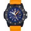 Montre pour homme Luminox Navy Seal Bracelet en caoutchouc orange Cadran bleu Quartz Diver's XS.3603 200M