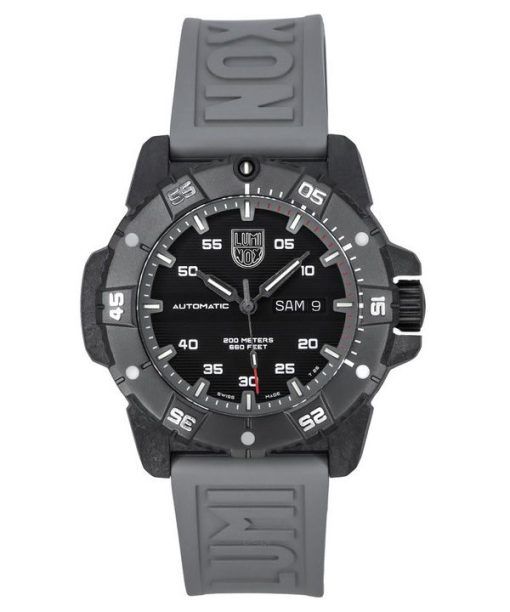 Montre pour homme Luminox Master Carbon SEAL bracelet en caoutchouc gris cadran noir suisse automatique de plongée XS.3862 200M