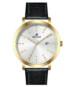 Montre pour homme Westar Profile avec bracelet en cuir et cadran argenté à quartz 50216GPN107