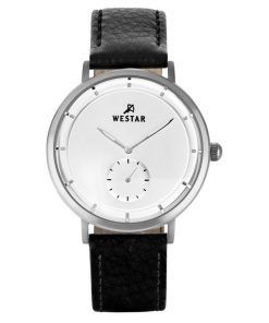 Montre pour homme Westar Profile avec bracelet en cuir et cadran argenté à quartz 50246STN107