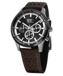 Montre pour homme Westar Activ Chronograph Bracelet en cuir Cadran noir Quartz 90265SBN123