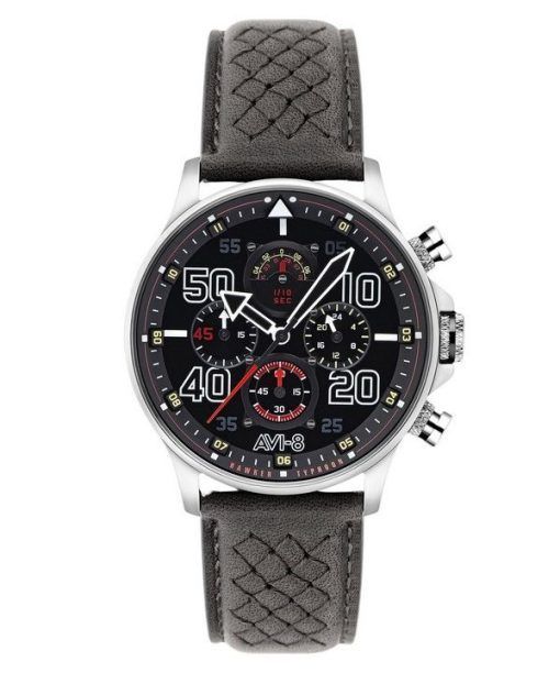 Montre pour homme AVI-8 Hawker Typhoon Rb396 Sheila Chronographe Édition limitée Cadran noir Quartz AV-4093-05