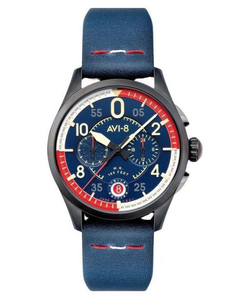 Montre pour homme AVI-8 Spitfire P8331 Laguna Chronograph Limited Edition Sumatra Blue Dial Quartz AV-4105-01