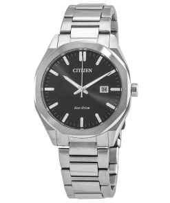 Montre pour homme Citizen Eco-Drive en acier inoxydable avec cadran noir BM7600-81E 100M