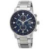 Montre pour homme Citizen Eco-Drive chronographe en acier inoxydable avec cadran bleu CA0840-87L 100M