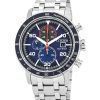 Montre pour homme Citizen Brycen chronographe en acier inoxydable avec cadran bleu Eco-Drive CA0850-59L 100M