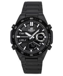 Montre pour homme Casio Edifice analogique numérique en acier inoxydable avec cadran noir à quartz EFV-C110DC-1A 100M