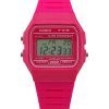 Casio Digital Bracelet en résine rose Quartz F-91WC-4A Montre unisexe