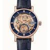 Montre pour homme Ingersoll The Herald avec bracelet en cuir et cadran squelette bleu automatique I00407B